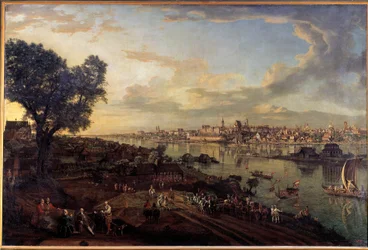 Vue de la ville de Varsovie depuis la banlieue de Prague