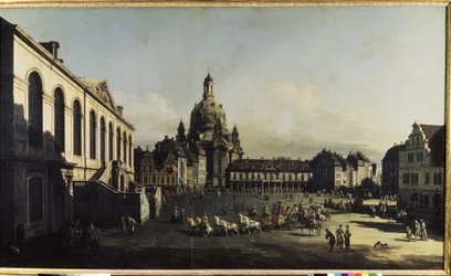 Vue de la place du Nouveau marché à Dresde