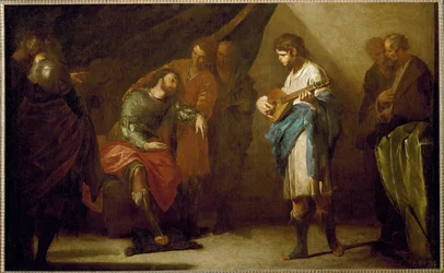 David jouant devant Saül (huile sur toile)