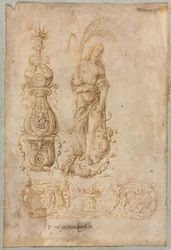 Conception pour un candélabre, figure allégorique de l