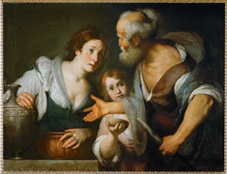 Le prophète Elisée et la veuve de Sarepta ... (huile sur toile)