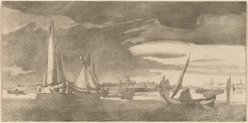 Rivière avec ville, 1775