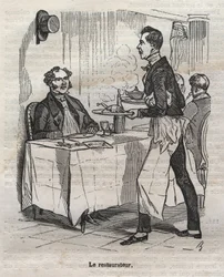 Le restaurateur - gravure dans « La Physiologie du goût » par Jean Anthelme Brillat-Savarin