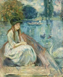 French: Jeanne Fourmanoir sur le lac
