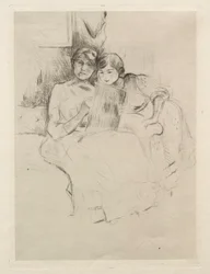 La leçon de dessin (Berthe Morisot dessinant avec sa fille)