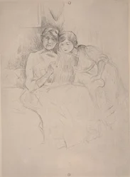 La leçon de dessin - Berthe Morisot dessinant avec sa fille