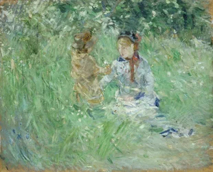 « Femme et enfant dans un pré à Bougival », 1882