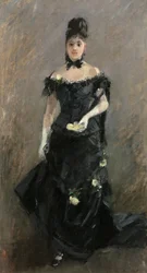 Femme en noir ou Devant le théâtre, 1875