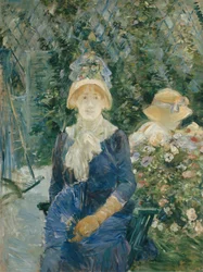 Femme dans un jardin