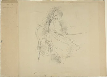Jeune fille assise à une table