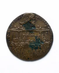 Médaille représentant la Conjuration des Pazzi. Lorenzo de