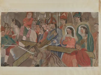 Station de la Croix n° 9 : Jésus tombe pour la troisième fois, vers 1936