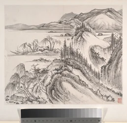 Paysages, daté de 1814 (album de huit feuilles ; encre sur papier)