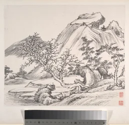 Paysages, daté de 1814 (album de huit feuilles ; encre sur papier)