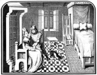 Un chevalier et une dame, 15ème siècle