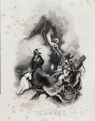 Gravure de Blanchard pour le premier acte de La Tempête de William Shakespeare