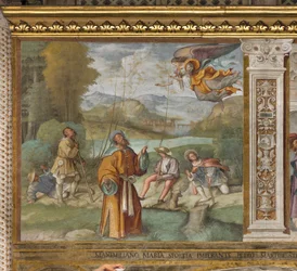 Nef centrale, Première travée nord, Annonce à Gioacchino, Boccaccio Boccaccino 1514-15