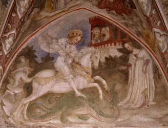 Saint Georges et le Dragon, vers 1460 (fresque)