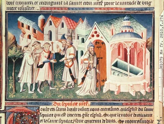 Ms Fr 2810 fol.274, Pèlerins devant l