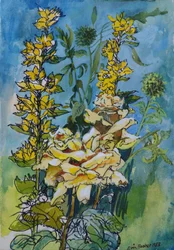 Rose jaune et lysimaque, 1983