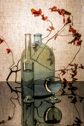 Nature morte automnale en verre