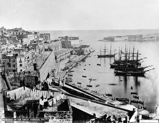 Entrée du Grand Port, Malte, vers 1880