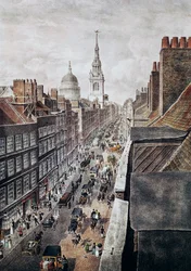 Rue de Cheapside à Londres, gravure