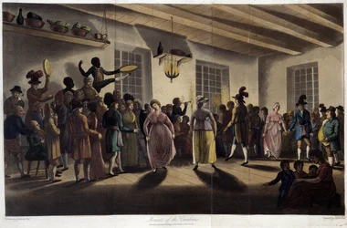 Danse, le menuet; dans « Voyages à travers le Canada », par George Heriot, éd. Londres