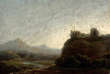 Paysage montagneux, soir