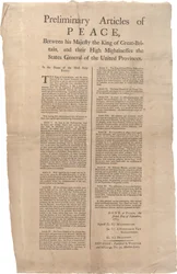 Articles préliminaires de paix entre...Grande-Bretagne et...les Provinces-Unies, 02 septembre 1783