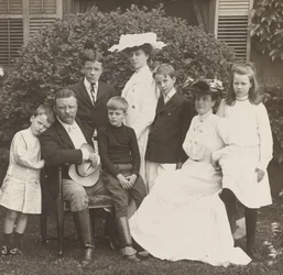 Le président Theodore Roosevelt, sa femme Edith et leur famille