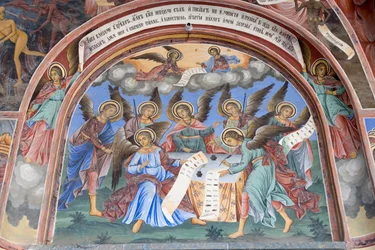 Bulgarie, Monastère de Rila, fresque d