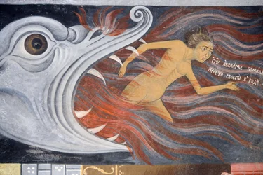 Bulgarie, Monastère de Rila, fresque à l