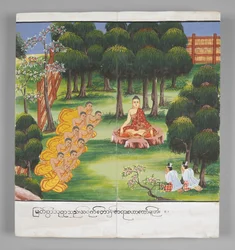 Or. 13534, f.6, Scènes de la vie de Bouddha (parchemin)