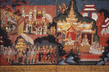 La naissance du futur Bouddha, vers 1800-20