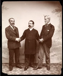 Les dirigeants ouvriers Samuel Gompers, John Burns et Holmes, 1893-4