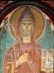 Représentation de Saint Benoît de Nursie (VIe siècle) Détail d