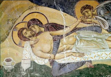 Art byzantin : « Lamentation sur la mort du Christ », fresque d