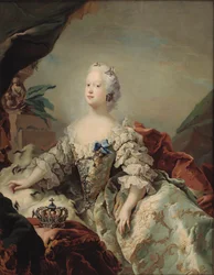 Louise, première reine de Frédéric V, dans ses robes de couronnement