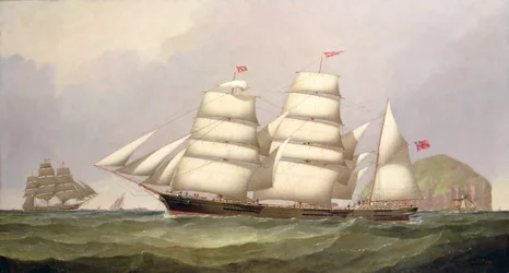 La barque "Undaunted" au large d