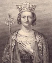 Portrait du roi Philippe V de France, le Long (1293-1322), gravure, 9x7 cm, de la Galerie Historique de Versailles, Histoire de France, Charles Gavard Publisher, Paris, vers 1840