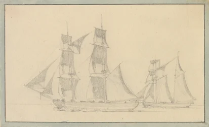 En brig et en skonnert sous voile