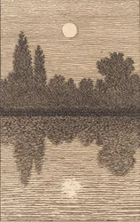 Clair de lune sur un lac. Illustration pour "Linearperspectiven", planche IV