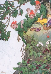 Une aventure sur le sommet de la falaise, de Mon Magazine, pub.1922 (lithographie en couleur)