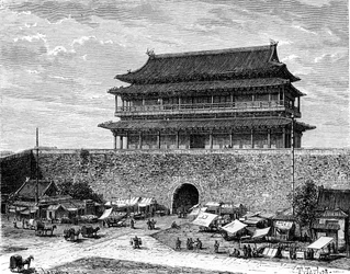 Porte de Tiananmen, Pékin, Chine, 19e siècle
