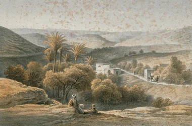 Environs de Nazareth dans une gravure par Schacher - Steinkopk J.F. Editore