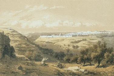 Hébron. Gravure par C. Schacher - Steinkopk J.F. Editore