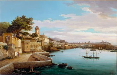 Vue du port de Gênes