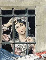 Charlotte Corday (1768-1793) qui a assassiné Jean-Paul (Jean Paul) Marat, en prison.