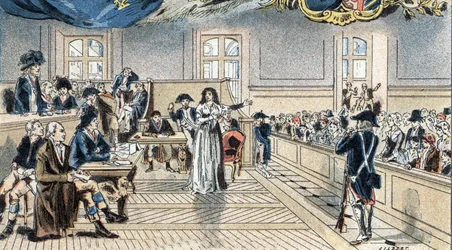 Marie-Antoinette, reine de France, devant les juges à son procès le 14 octobre 1793.